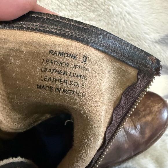 Freebird Brown Leather Ankle Boots with Black Studded Strap - Picture 6 of 8